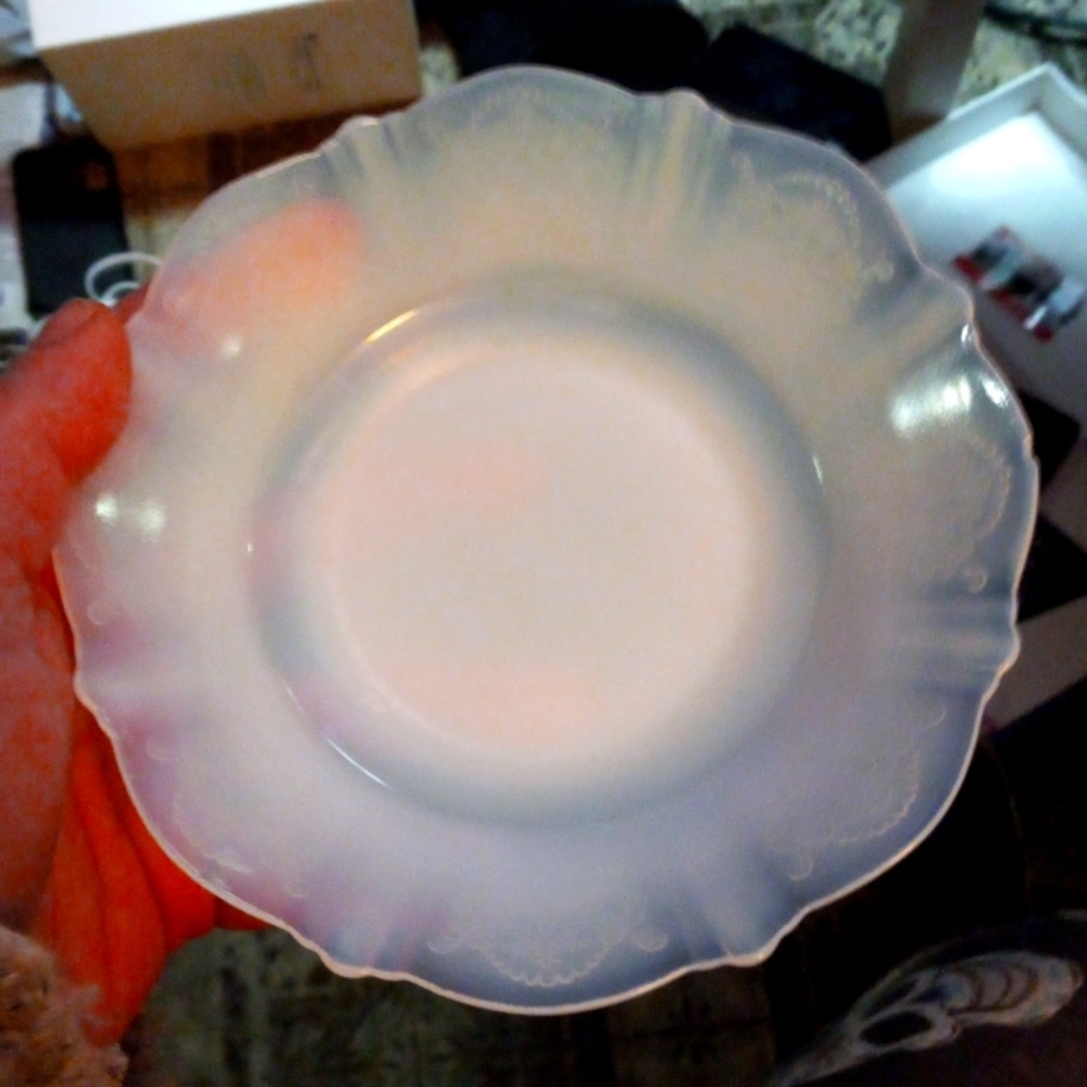 Macbeth Evans American sweetheart design of translucent antique glassware